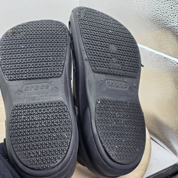 Mens Size 10 Crocs Bistro Work Clogs Slip On Sandals Slides Slip Resistant Black - Picture 8 of 11